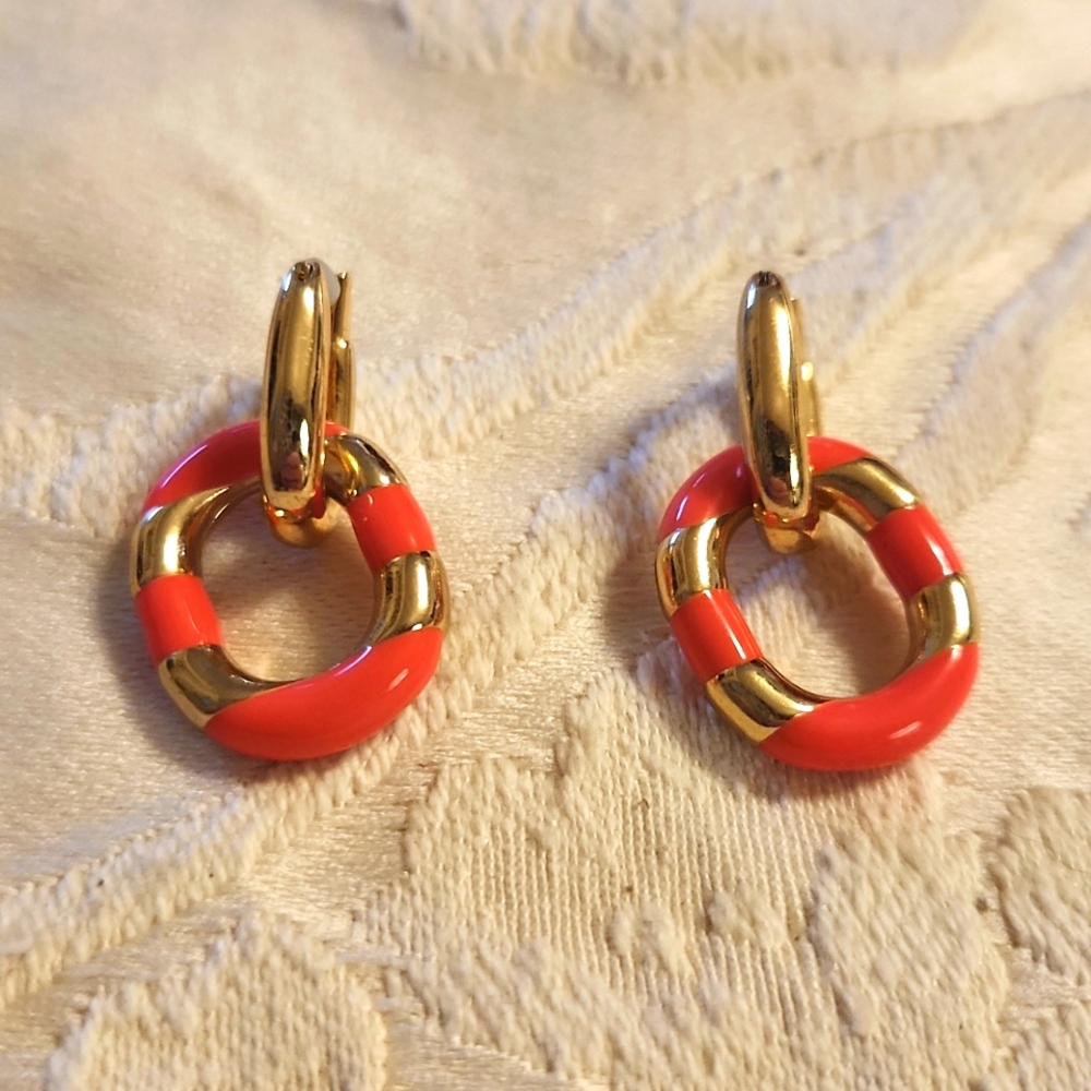 Kate Spade Coral Link Mod Earrings